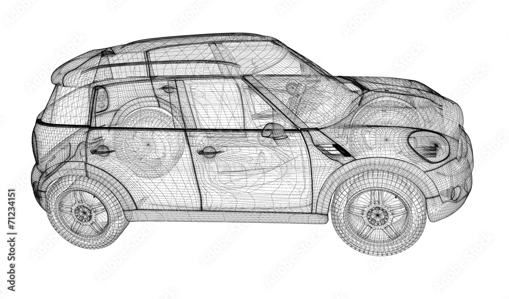 Fototapeta premium car 3D model