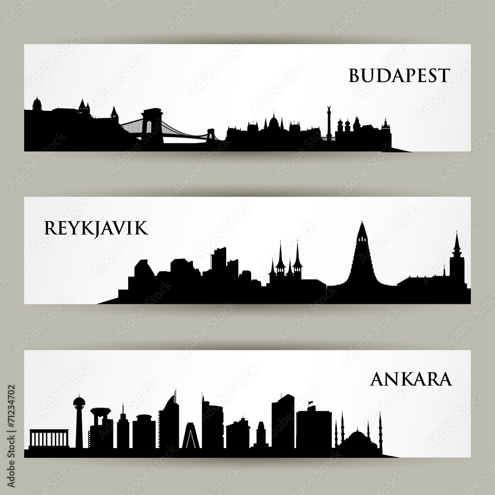 City skyline banners