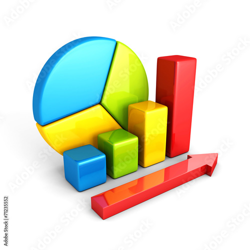 statistics analysis business colorful shiny bar graph