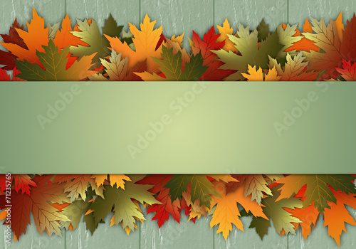 Autumn Postcard with leaves