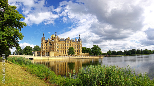 Panoramic view of Schwerin Castle, Germany #71236155