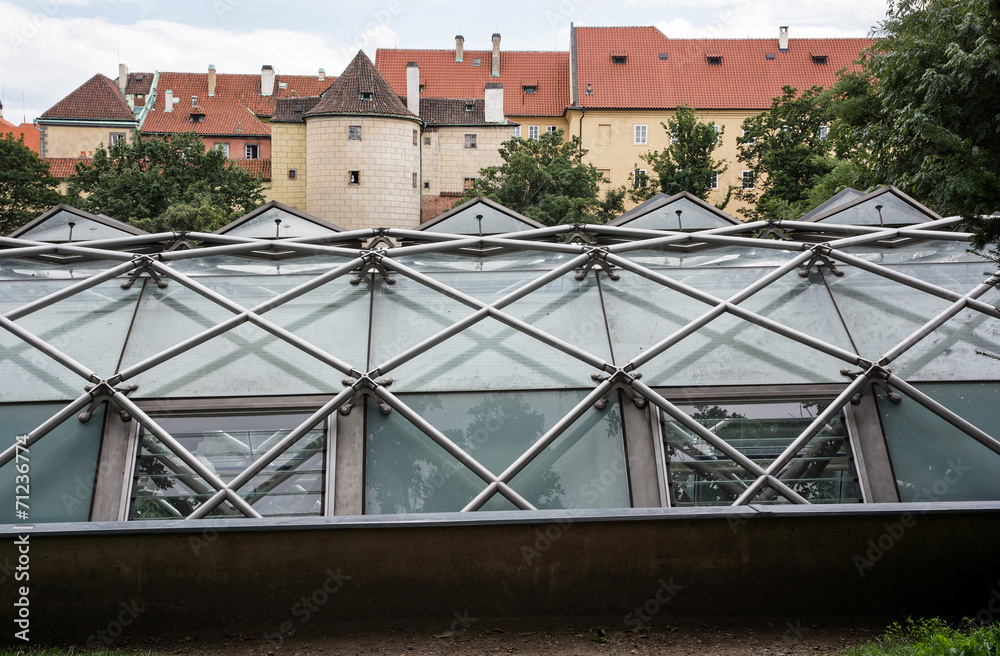 Fototapeta premium Castle walls and the greenhouse in Prague