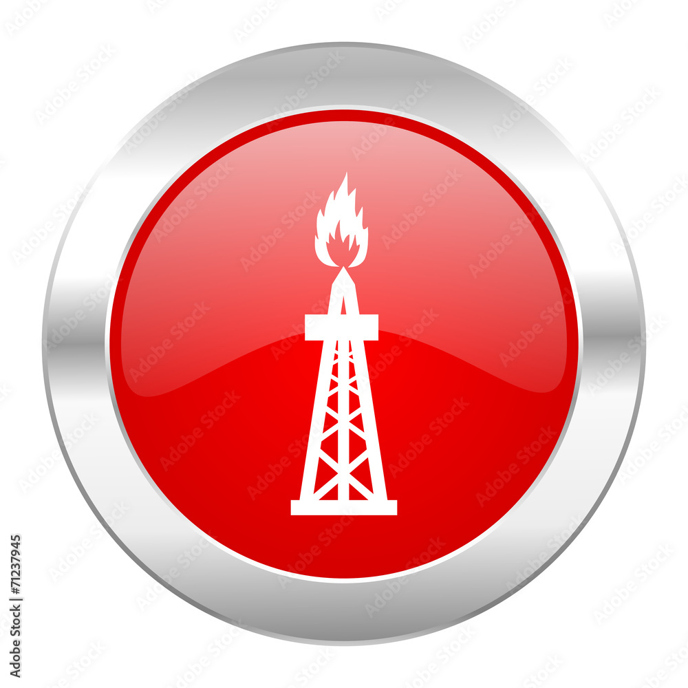 gas red circle chrome web icon isolated gas red circle chrome web icon isolated