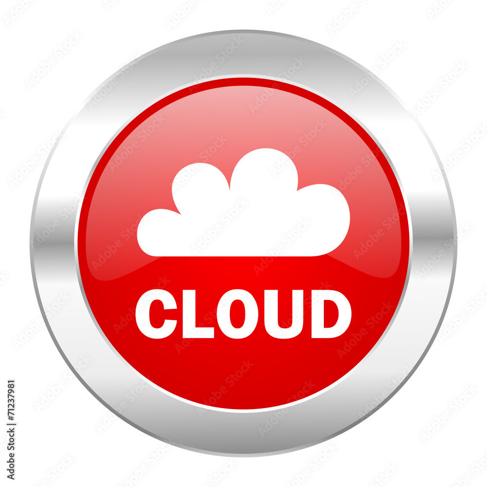 cloud red circle chrome web icon isolated cloud red circle chrome web icon isolated