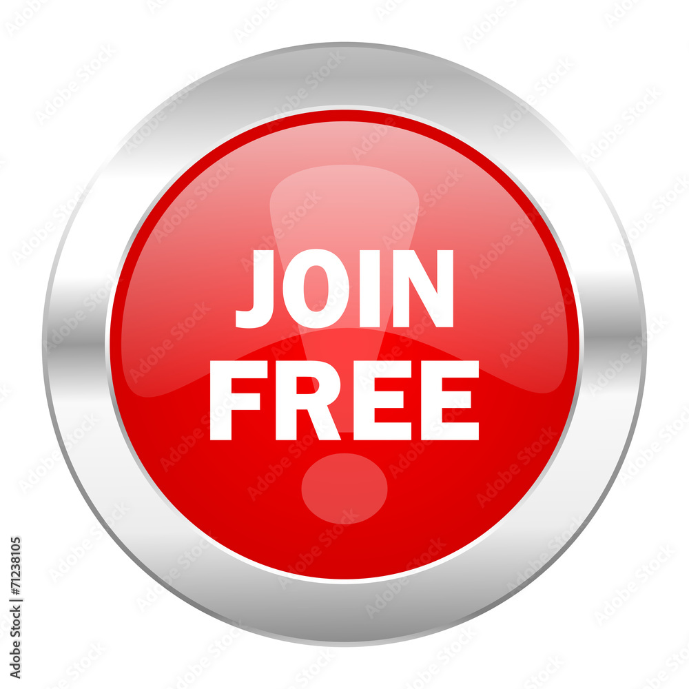 join free red circle chrome web icon isolated join free red circle chrome web icon isolated