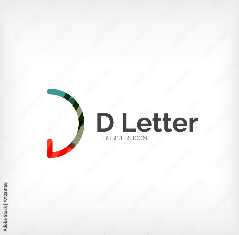 D letter logo, minimal line design D letter logo, minimal line design