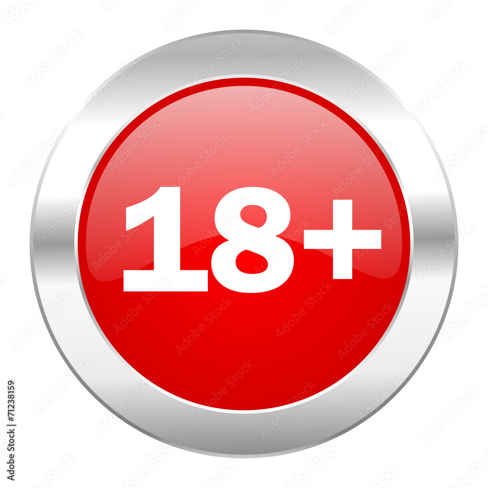 adults red circle chrome web icon isolated adults red circle chrome web icon isolated