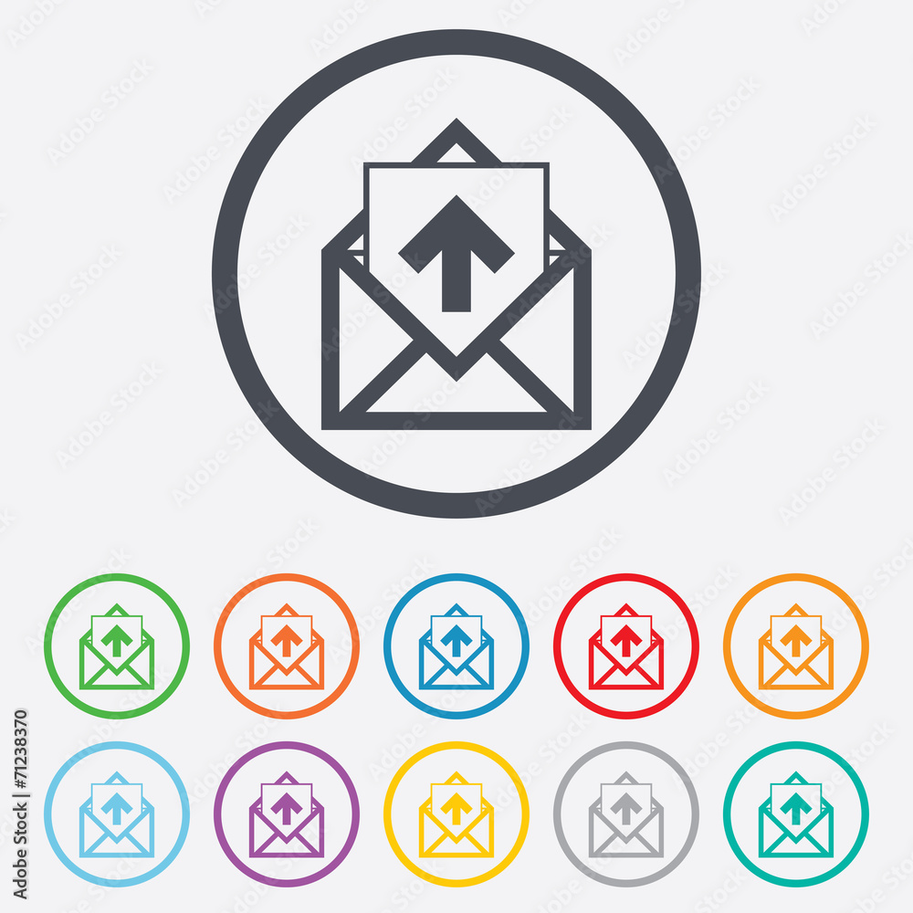 Mail icon. Envelope symbol. Outbox message sign Mail icon. Envelope symbol. Outbox message sign