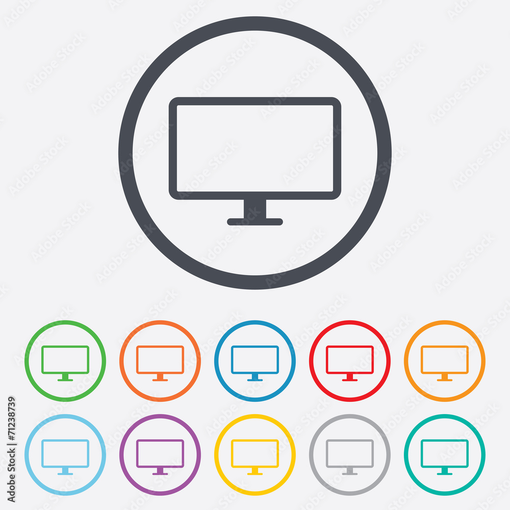 Computer widescreen monitor sign icon. Computer widescreen monitor sign icon.