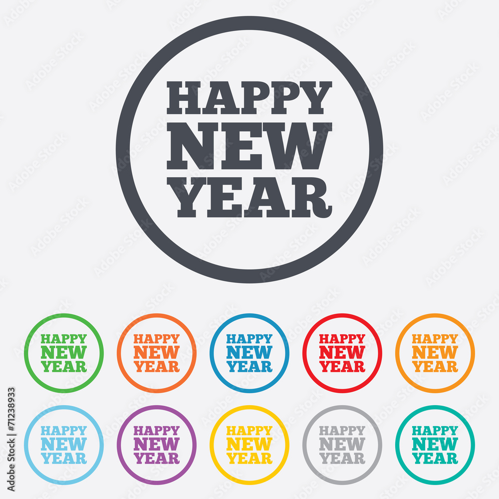 Happy new year sign icon. Christmas symbol. Happy new year sign icon. Christmas symbol.