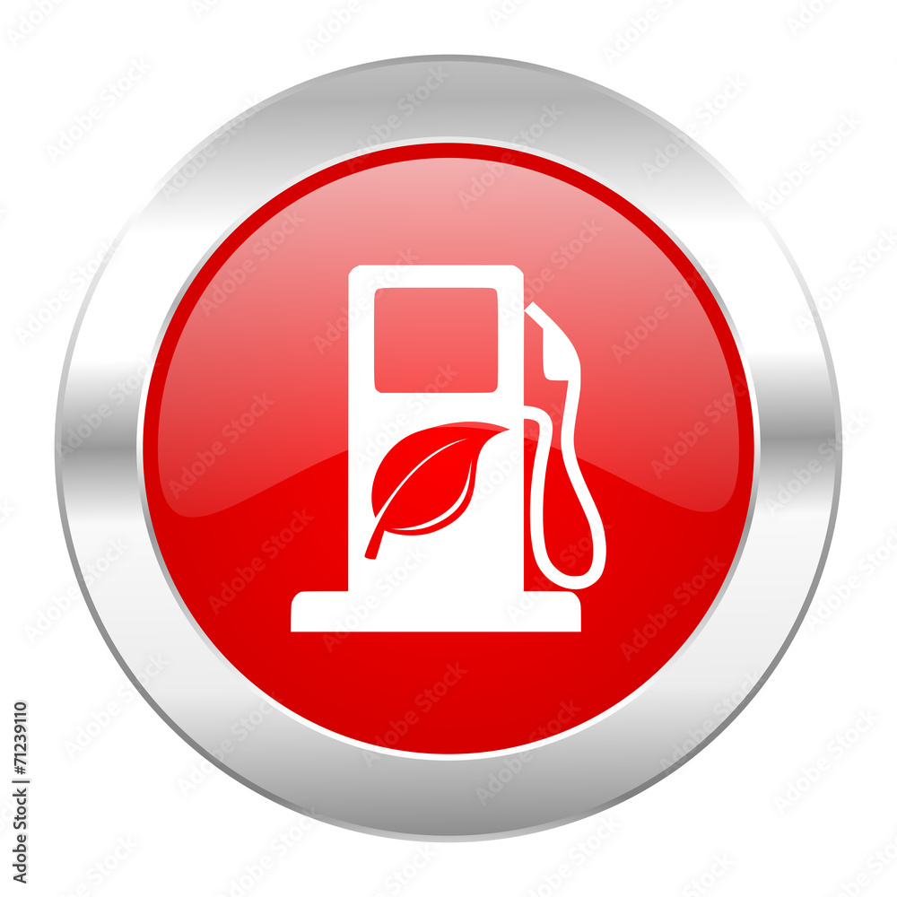 biofuel red circle chrome web icon isolated biofuel red circle chrome web icon isolated