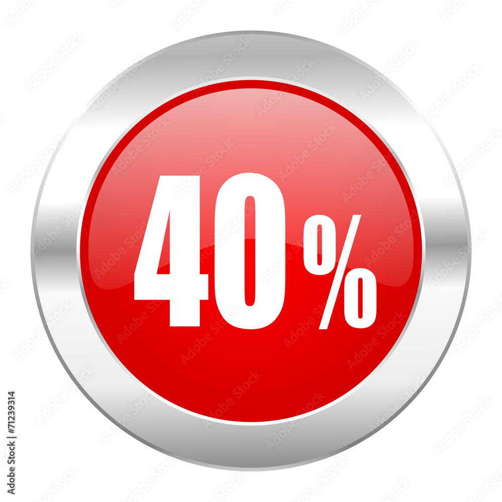 40 percent red circle chrome web icon isolated 40 percent red circle chrome web icon isolated