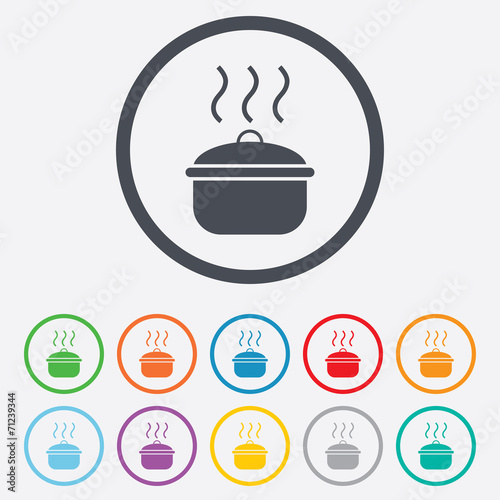 Cooking pan sign icon. Boil or stew food symbol.