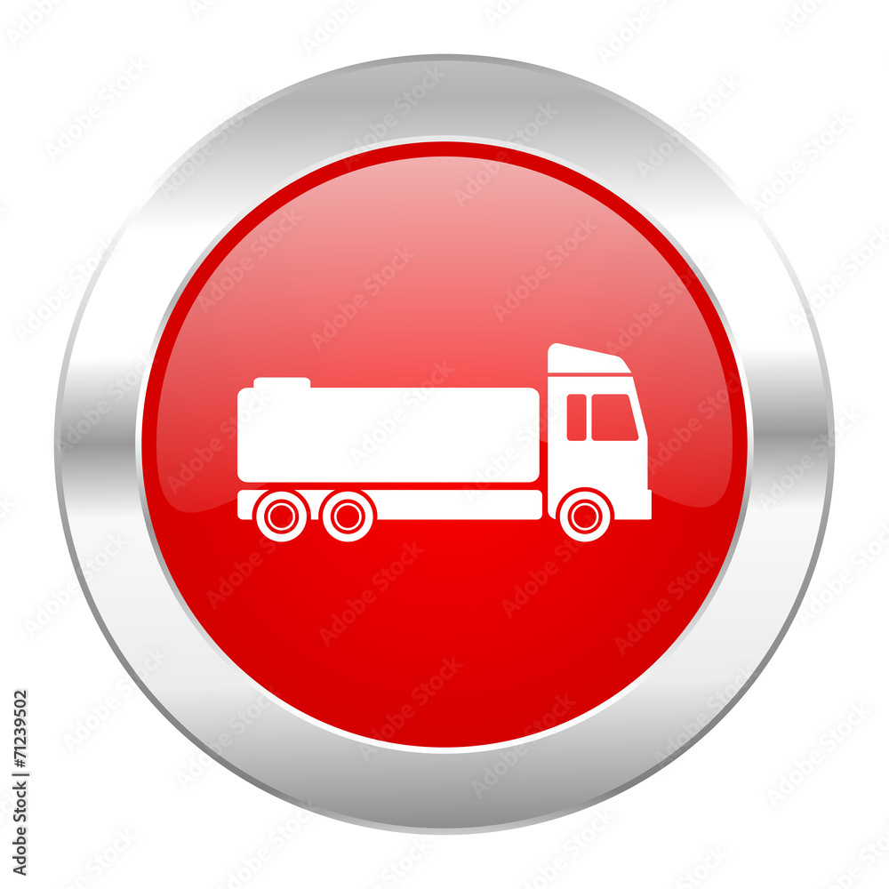 truck red circle chrome web icon isolated truck red circle chrome web icon isolated