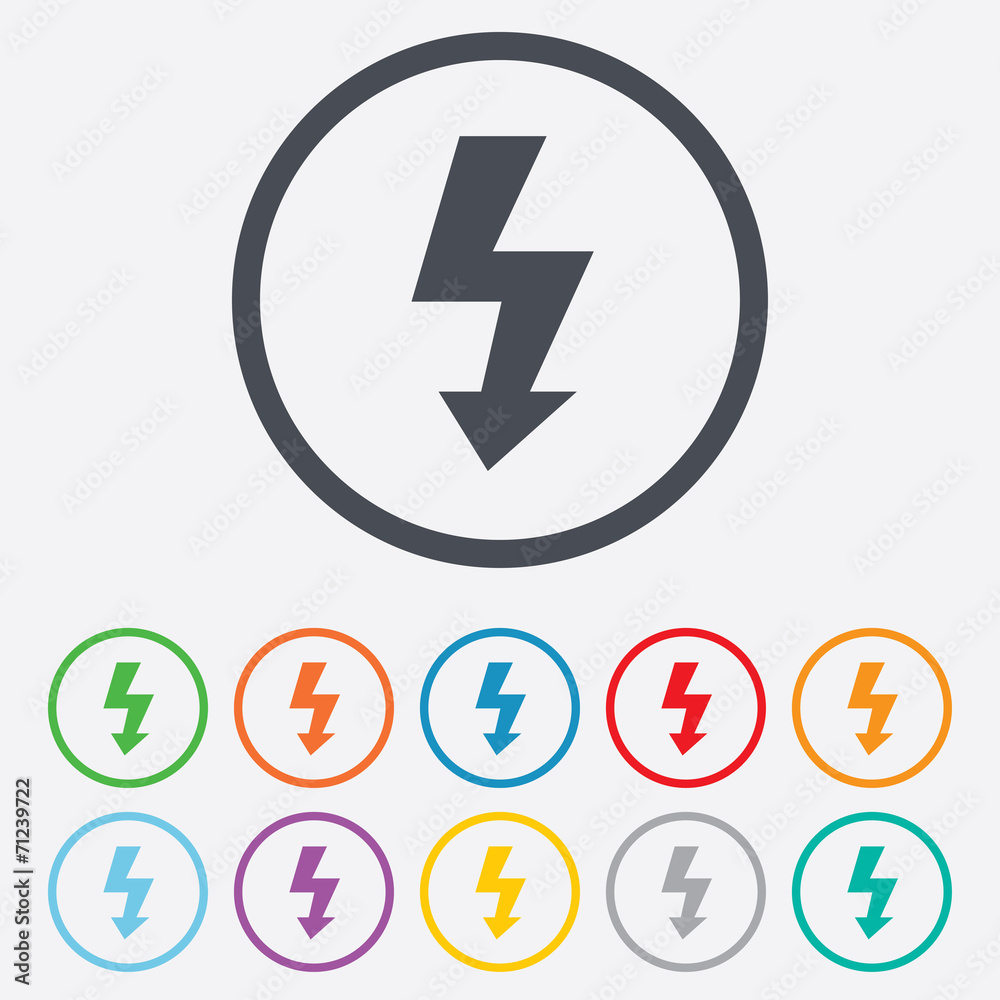 Photo flash sign icon. Lightning symbol. Photo flash sign icon. Lightning symbol.