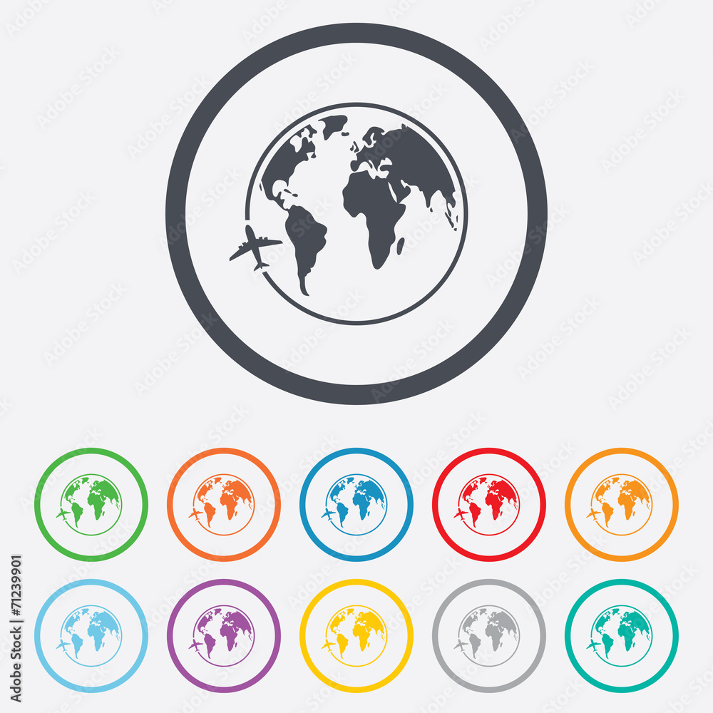 Airplane sign icon. Travel trip symbol. Airplane sign icon. Travel trip symbol.