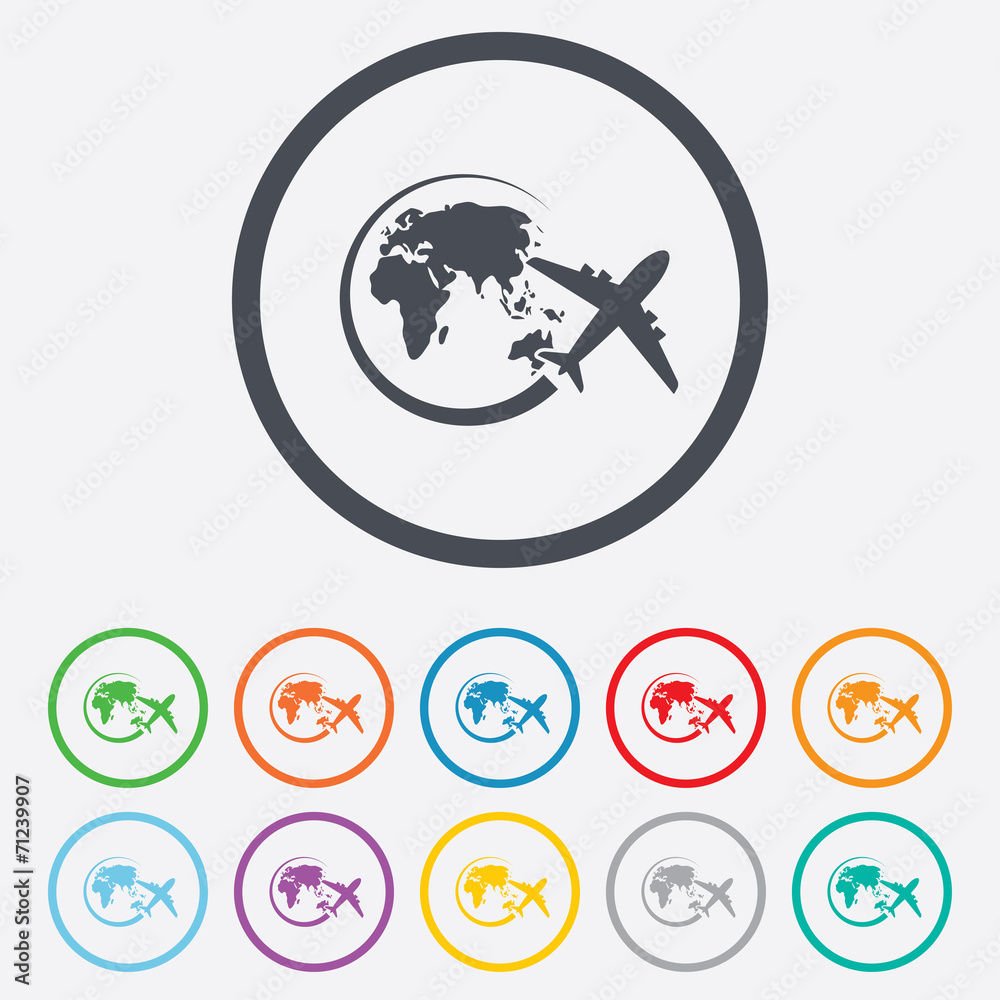 Airplane sign icon. Travel trip symbol.