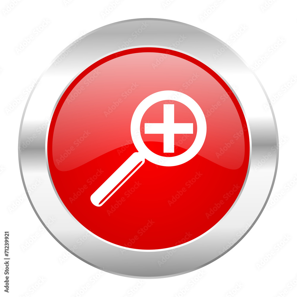 lens red circle chrome web icon isolated
