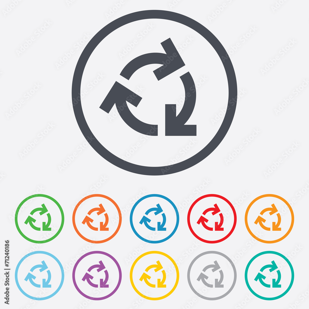 Recycling sign icon. Reuse or reduce symbol. Recycling sign icon. Reuse or reduce symbol.