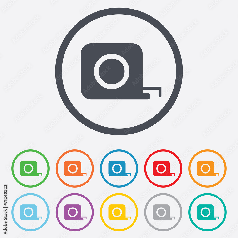 Roulette construction icon. Tape measure symbol. Roulette construction icon. Tape measure symbol.