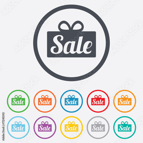 Sale gift sign icon. Special offer symbol.