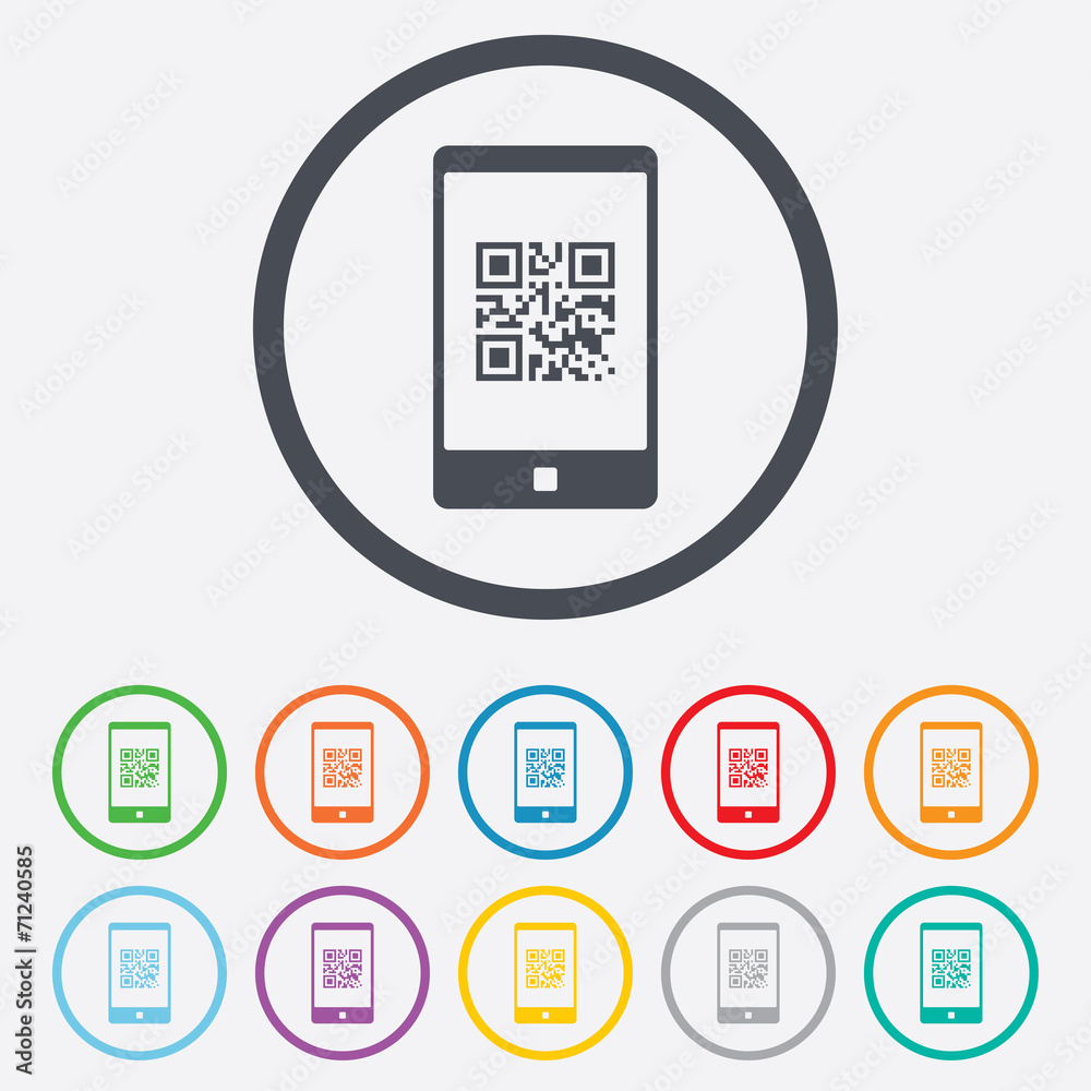 Qr code sign icon. Scan code symbol. Qr code sign icon. Scan code symbol.