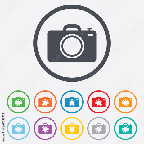 Photo camera sign icon. Photo symbol.