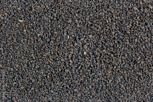 Close up of dried black tea