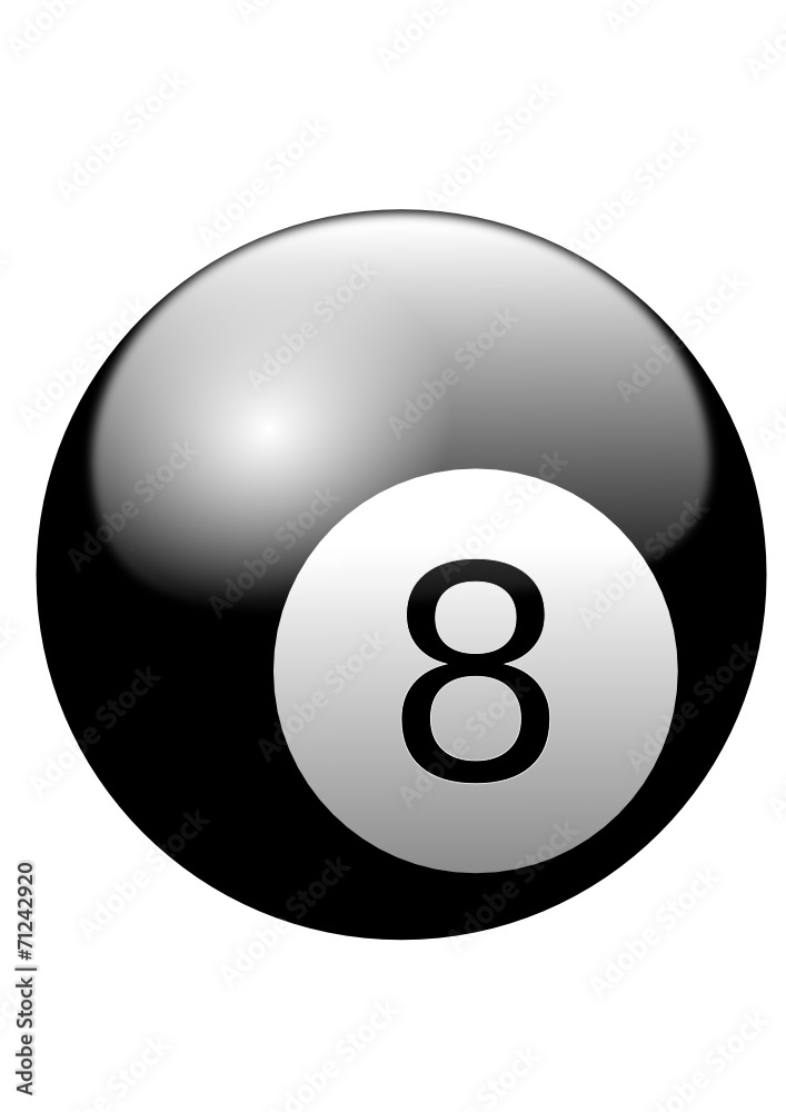 Boule de billard noire numéro 8 Boule de billard noire numéro 8