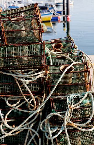 Many octopus traps stacked