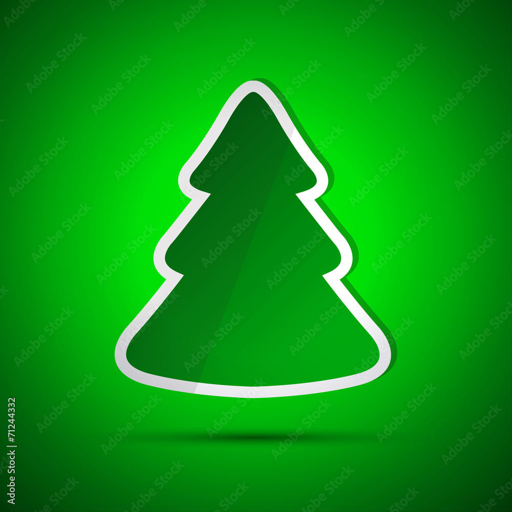 Merry Christmas card with simple green tree, vector illustration Merry Christmas card with simple green tree, vector illustration
