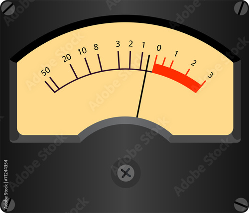 Vintage style vector illustration of analogic VU meter