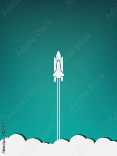 Spaceship take off minimal poster
