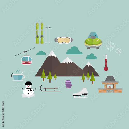 Set of winter icon