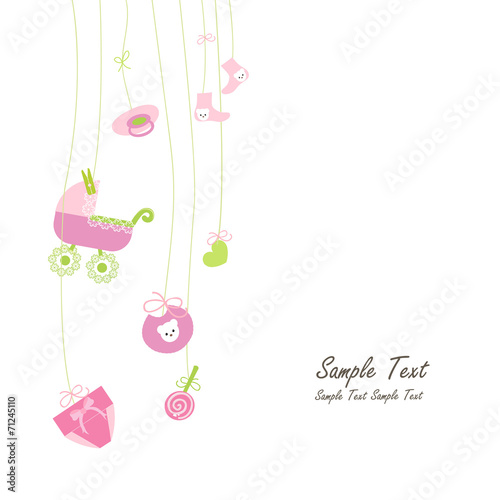 Baby newborn hanging baby symbols card