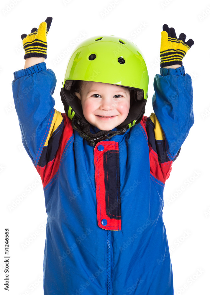 Little boy in sports overalls