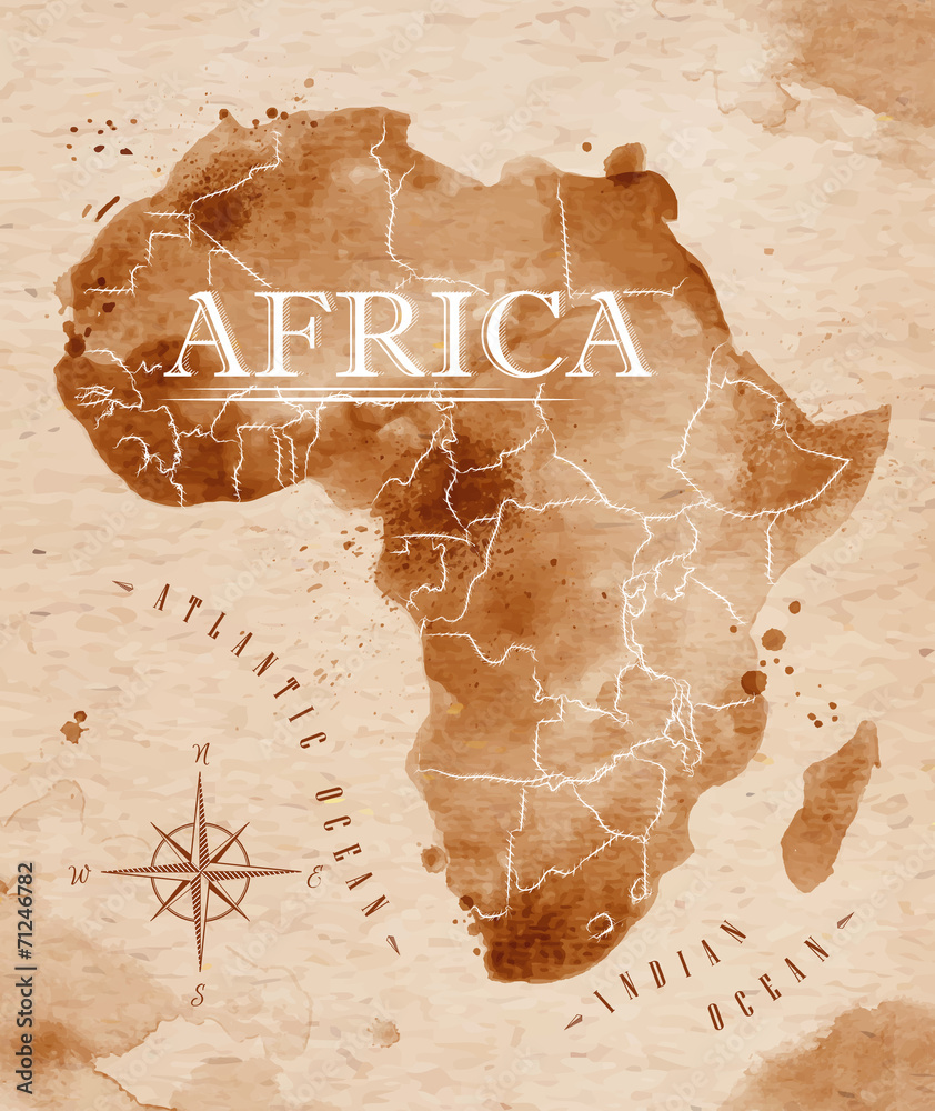 Map Africa retro