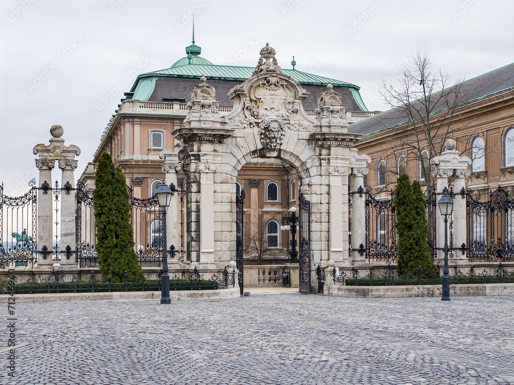 The gate of the castle in Budapest