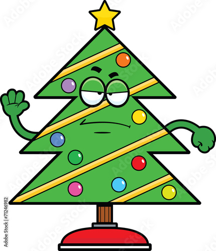 Cartoon Christmas Tree Grumpy