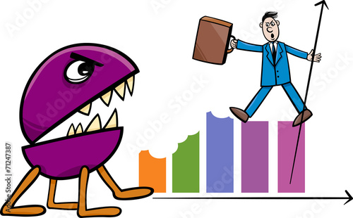 recession in business cartoon illustration