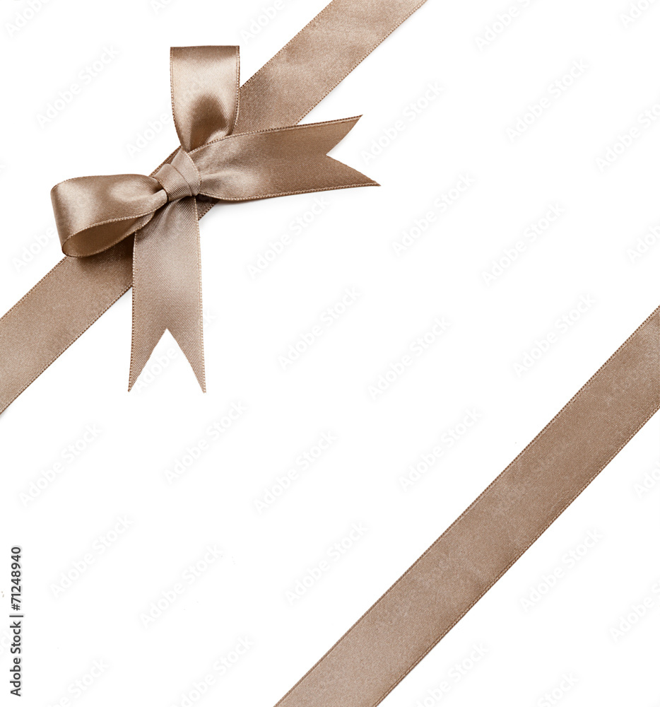 Brown bow isolated on white background Brown bow isolated on white background