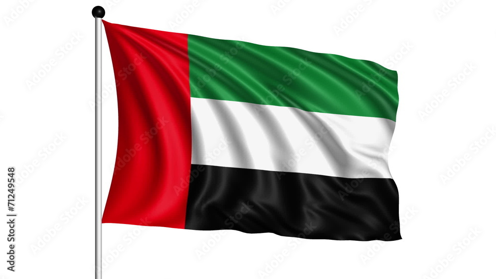 flag of United Arab Emirates - loop (+ alpha channel) flag of United Arab Emirates - loop (+ alpha channel)