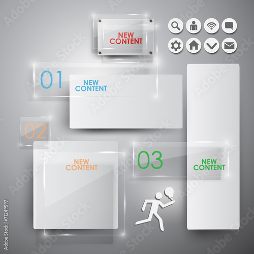 Abstract vector glossy or glass banners set - infographic
