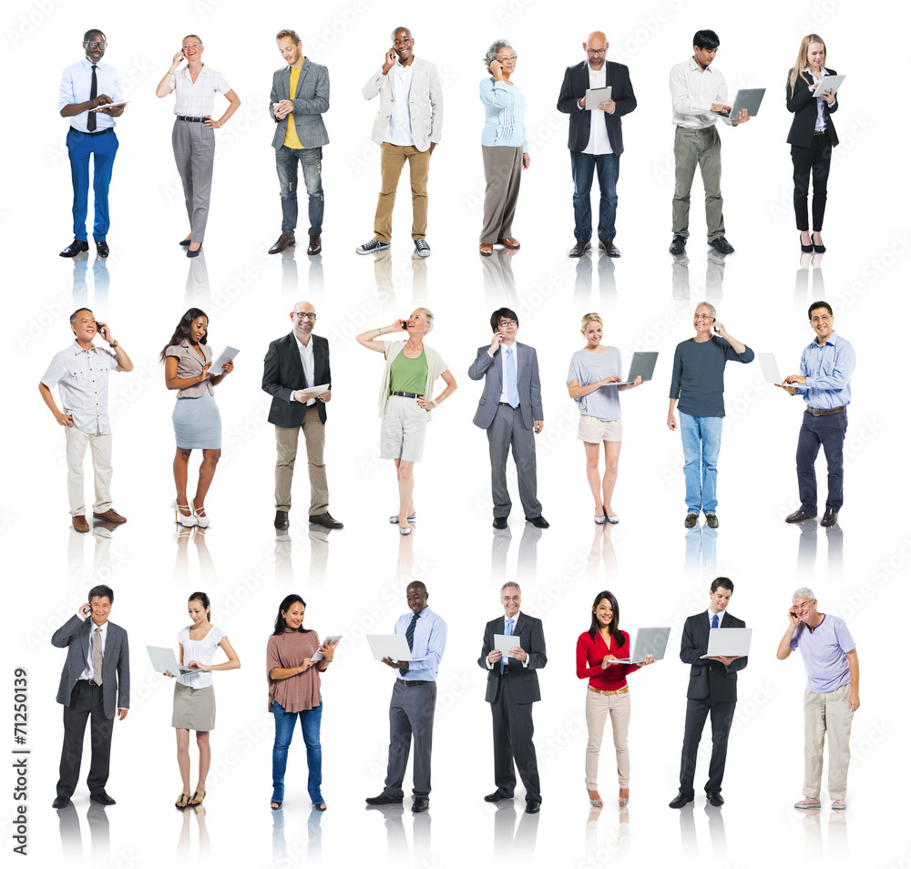 Obraz premium Multiethnic Group of People with Digital Devices