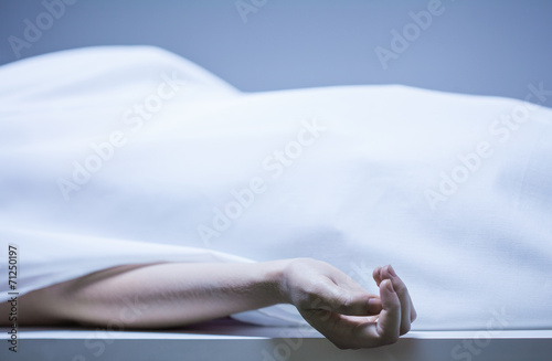 Remains of person in morgue photo