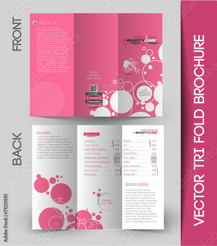 Beauty Care & Salon Tri-Fold Brochure Mock up Design