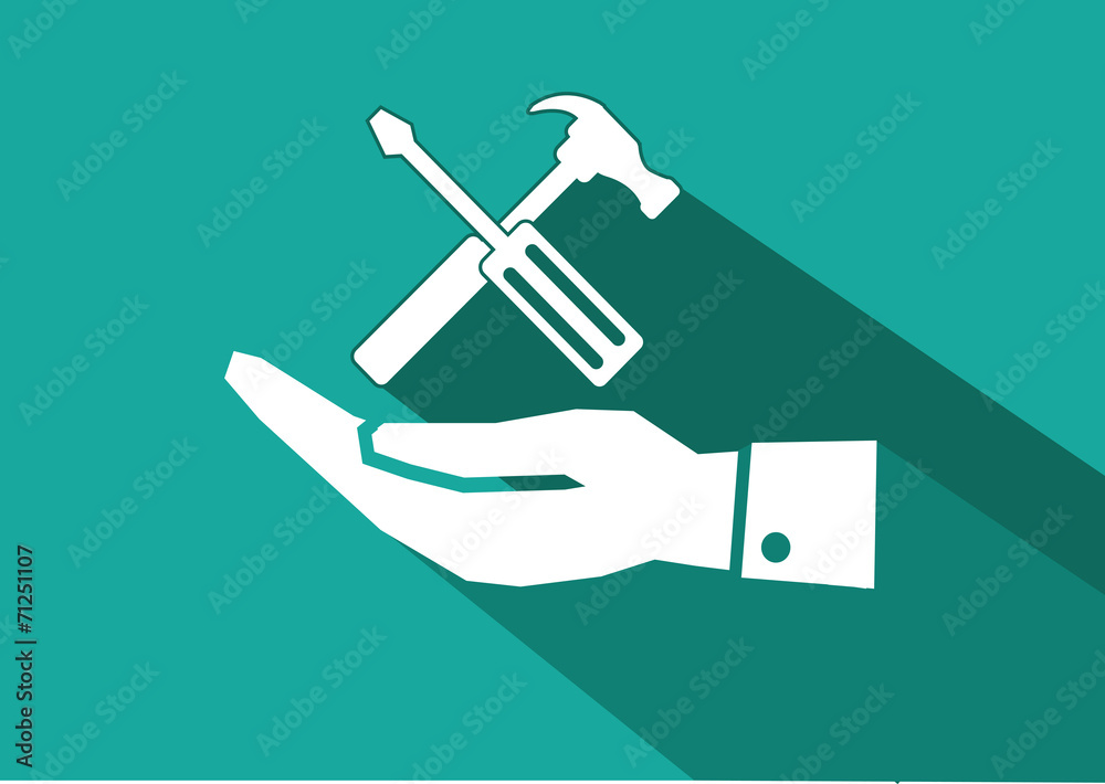Hand and Tools Hammer icon Hand and Tools Hammer icon