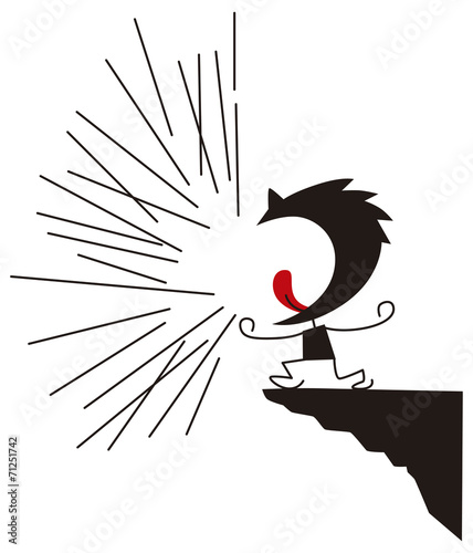 ストレス発散で大声を出す男性