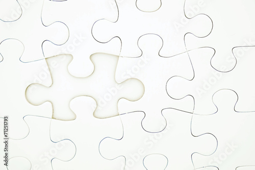 Jigsaw puzzle with missing one piece, business concepts
