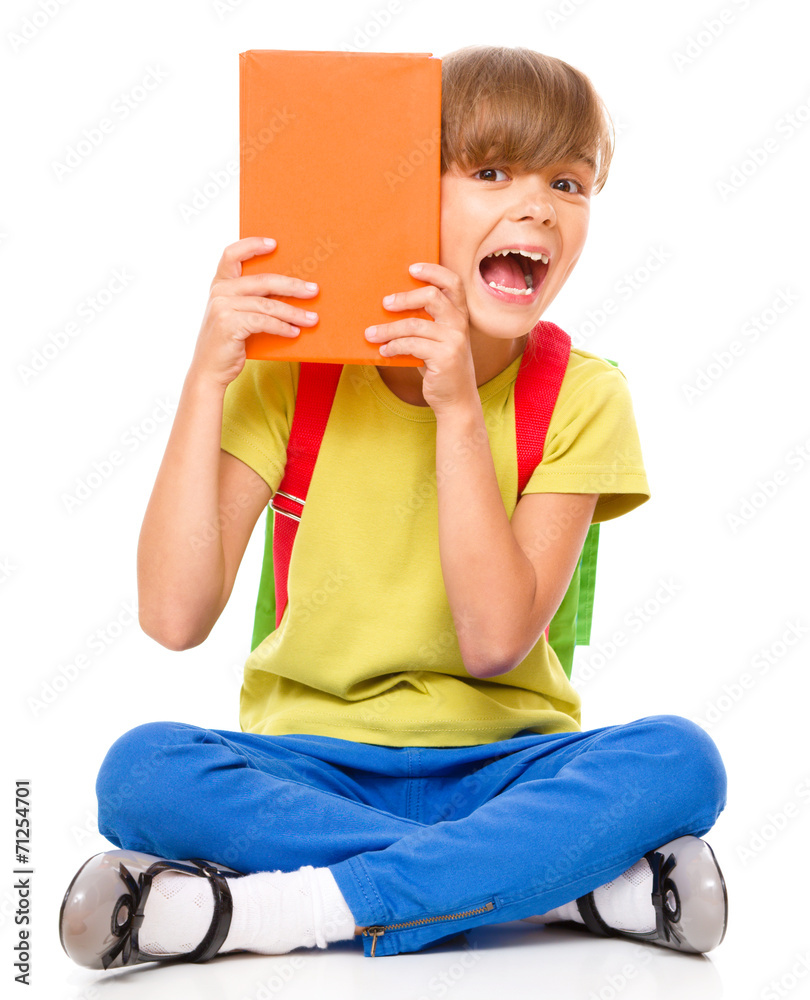Portrait of a cute little schoolgirl with backpack Portrait of a cute little schoolgirl with backpack